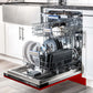 ZLINE Tallac 24-Inch Top Control Built-In Dishwasher, Red Gloss Panel, Traditional Handle, 51 dBA, DWV-RG-24