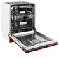 ZLINE Tallac 24-Inch Top Control Built-In Dishwasher, Red Gloss Panel, Traditional Handle, 51 dBA, DWV-RG-24