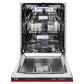 ZLINE Tallac 24-Inch Top Control Built-In Dishwasher, Red Matte Panel, Traditional Handle, 51 dBA, DWV-RM-24