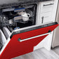 ZLINE Tallac 24-Inch Top Control Built-In Dishwasher, Red Matte Panel, Traditional Handle, 51 dBA, DWV-RM-24