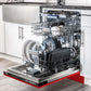 ZLINE Tallac 24-Inch Top Control Built-In Dishwasher, Red Matte Panel, Traditional Handle, 51 dBA, DWV-RM-24