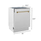 ZLINE Tallac Autograph Edition 24-Inch Top Control Built-In Dishwasher, Satin Stainless Steel Panel, Modern Champagne Bronze Handle, 51 dBA, DWVZ-SN-24-CB