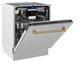 ZLINE Tallac Autograph Edition 24-Inch Top Control Built-In Dishwasher, Satin Stainless Steel Panel, Modern Champagne Bronze Handle, 51 dBA, DWVZ-SN-24-CB