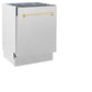 ZLINE Tallac Autograph Edition 24-Inch Top Control Built-In Dishwasher, Satin Stainless Steel Panel, Modern Polished Gold Handle, 51 dBA, DWVZ-SN-24-G