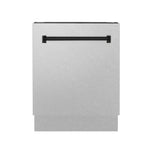 ZLINE Tallac Autograph Edition 24-Inch Top Control Built-In Dishwasher, Satin Stainless Steel Panel, Modern Matte Black Handle, 51 dBA (DWVZ-SN-24-MB)