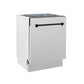 ZLINE Tallac Autograph Edition 24-Inch Top Control Built-In Dishwasher, Satin Stainless Steel Panel, Modern Matte Black Handle, 51 dBA, DWVZ-SN-24-MB