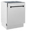 ZLINE Tallac Autograph Edition 24-Inch Top Control Built-In Dishwasher, Satin Stainless Steel Panel, Modern Matte Black Handle, 51 dBA, DWVZ-SN-24-MB
