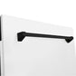 ZLINE Tallac Autograph Edition 24-Inch Top Control Built-In Dishwasher, White Matte Panel, Modern Matte Black Handle, 51 dBA, DWVZ-WM-24-MB