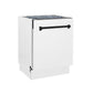 ZLINE Tallac Autograph Edition 24-Inch Top Control Built-In Dishwasher, White Matte Panel, Modern Matte Black Handle, 51 dBA, DWVZ-WM-24-MB