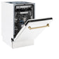 ZLINE Tallac Autograph Edition 18-Inch Top Control Built-In Dishwasher, White Matte Panel, Modern Champagne Bronze Handle, 51 dBA, DWVZ-WM-18-CB