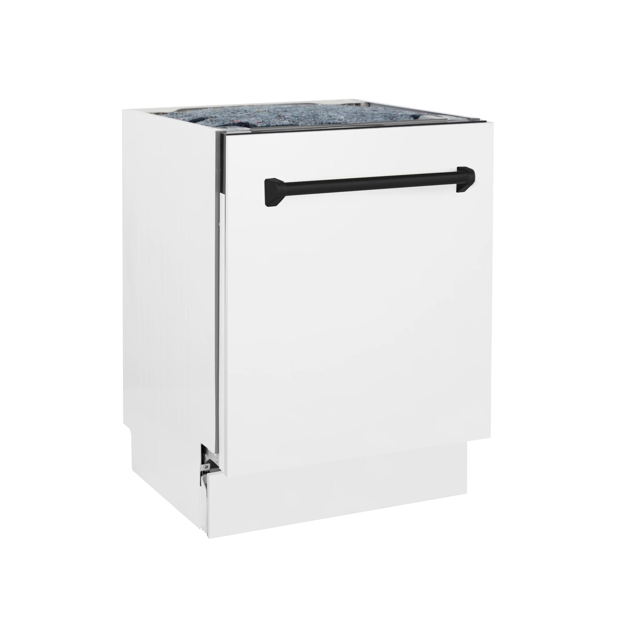 ZLINE Autograph Series 24 inch Tall Dishwasher in White Matte with Mat