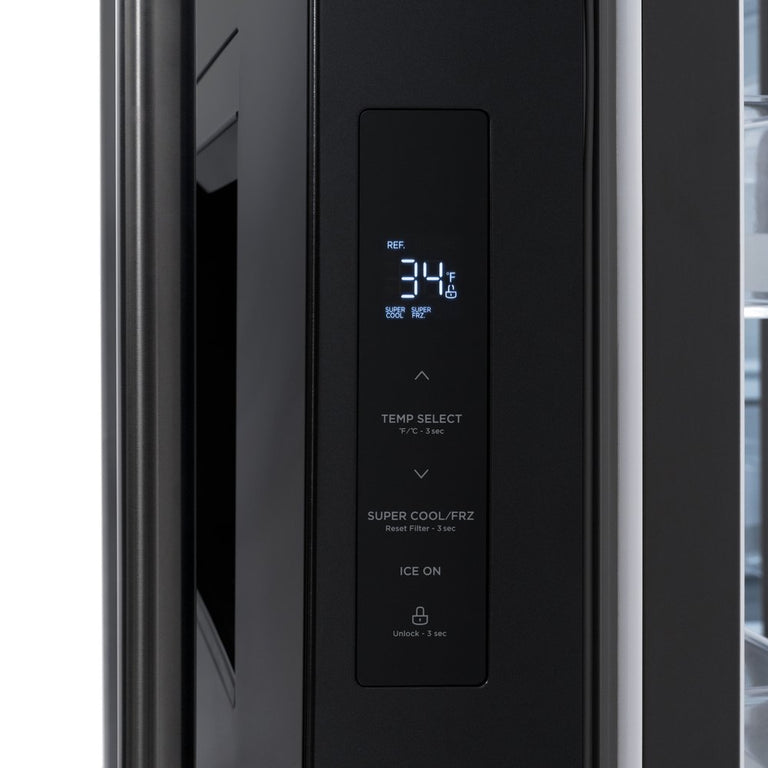 ZLINE 36" 28.9 cu. ft. Standard-Depth Refrigerator with Water Dispenser, Dual Ice Maker in Black Stainless Steel