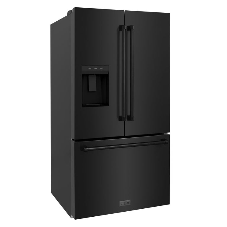 ZLINE 36" 28.9 cu. ft. Standard-Depth Refrigerator with Water Dispenser, Dual Ice Maker in Black Stainless Steel
