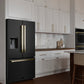 ZLINE Autograph 36" 28.9 cu. ft. Standard-Depth Refrigerator with Water Dispenser, Dual Ice Maker in Black with Champagne Bronze Square Handles