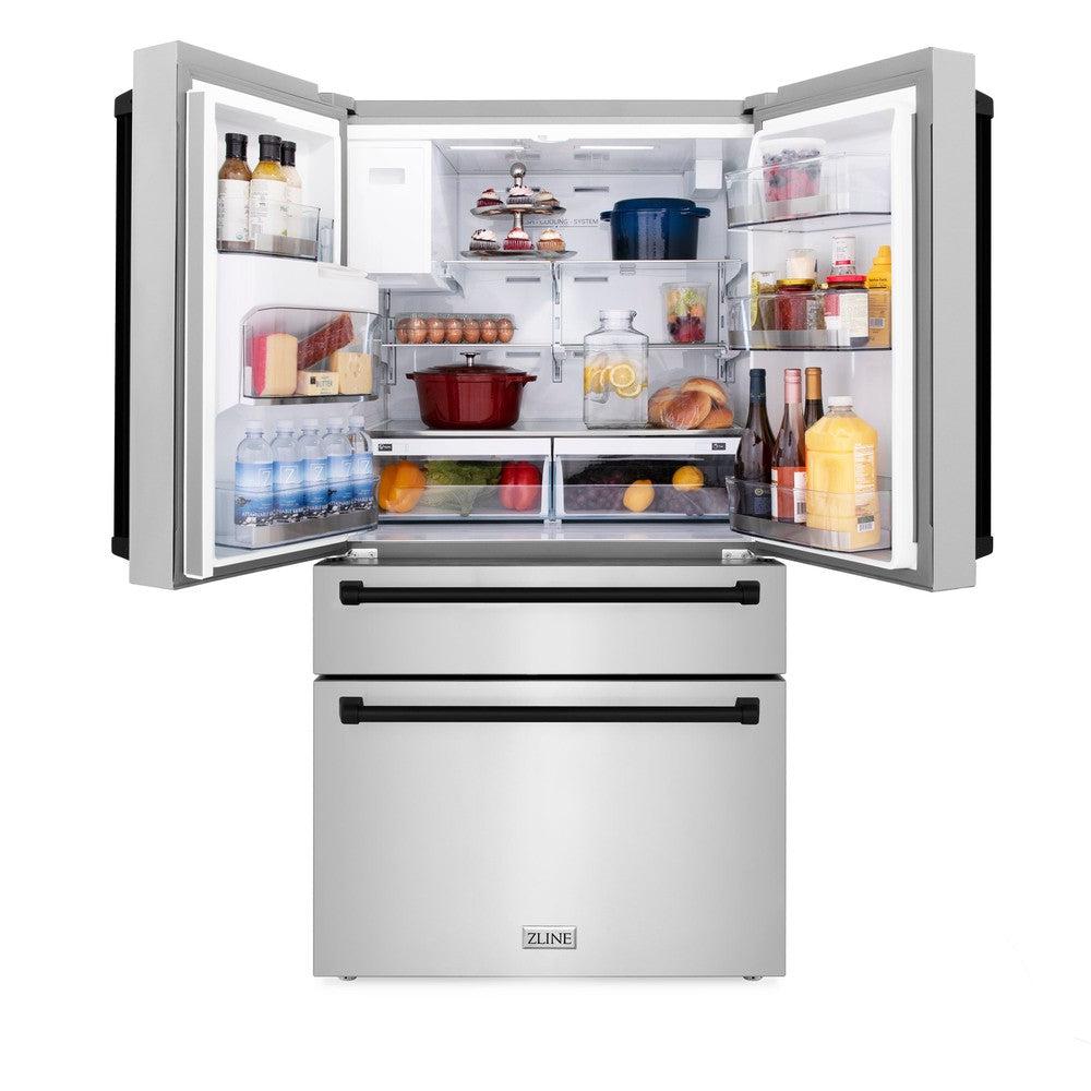 ZLINE 36 In. Autograph Refrigerator with Water and Ice Dispenser in Fi