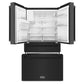 ZLINE 36 inch French Door Refrigerator with Water Dispenser, Ice Maker in Fingerprint Resistant Black Stainless Steel, RFM-W-36-BS