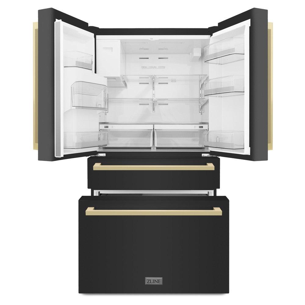 ZLINE Refrigerator in Black Stainless with Gold | Counter Depth