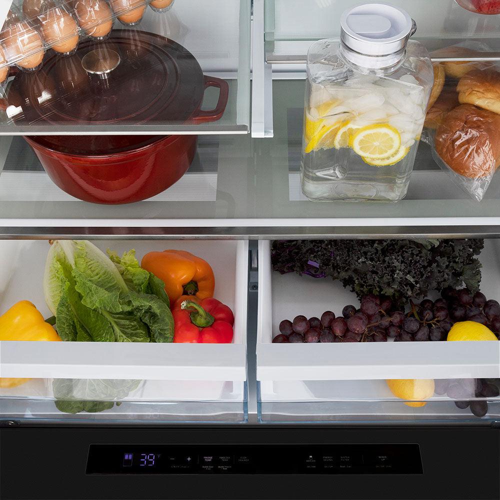 ZLINE Refrigerator in Black Stainless with Gold | Counter Depth