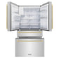 ZLINE 36" Autograph Refrigerator, Water and Ice Dispenser, Bronze Square Handles, RFMZ-W-36-FCB