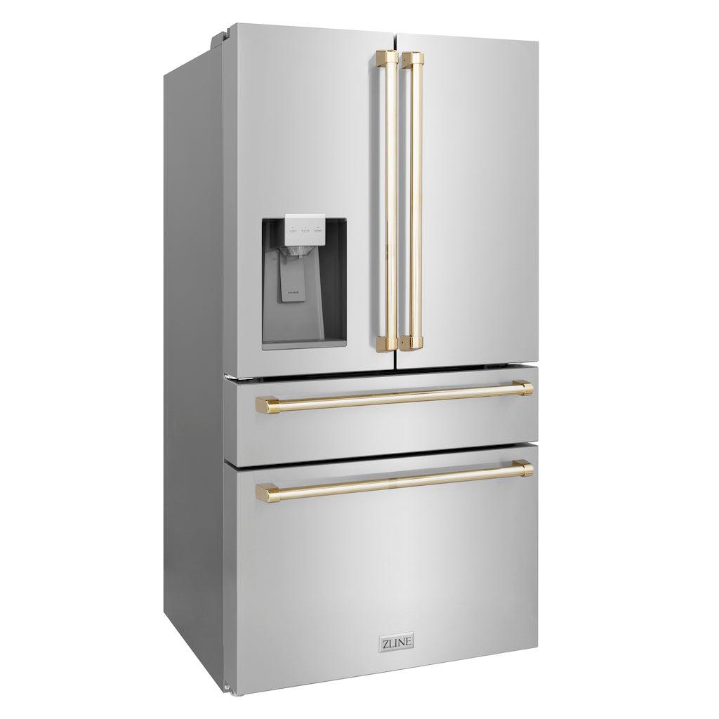 ZLINE 36 In. Autograph French Door Refrigerator with Water and Ice Dis