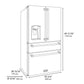 ZLINE 36" 21.6 cu. Ft. French Door Refrigerator with Water and Ice Dispenser and Water Filter in Black Stainless Steel, RFM-W-WF-36-BS