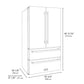 ZLINE 36" Autograph Refrigerator with Water and Ice Dispenser in Black with Champagne Bronze Square Handles, RFMZ-W36-BS-FCB