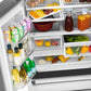 ZLINE Autograph Edition 36-Inch 22.5 cu. ft. Counter-Depth French Door Refrigerator with Ice Maker in Fingerprint-Resistant Stainless Steel with Matte Black Modern Handles, RFMZ-36-FMB