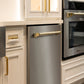 ZLINE Autograph 24" Monument Series 3rd Rack Top Touch Control Tall Tub Dishwasher in Stainless Steel with Polished Gold Helix Handle, 45dBa, DWMTZ-30424-KG