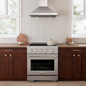 ZLINE 30" 4.2 cu. ft. Paramount Induction Range with 4 Element Cooktop and Electric Oven in Stainless Steel, SINR30