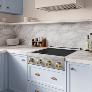 ZLINE Autograph Edition 30" Paramount Induction Rangetop with 4 Element Cooktop in Satin Stainless Steel and Champagne Bronze Accents, SINRTSZ-30-CB