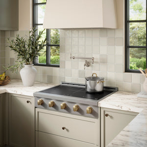 ZLINE Autograph Edition 36" Paramount Induction Rangetop with 5 Element Cooktop in Stainless Steel and Champagne Bronze Accents, SINRTZ-36-CB