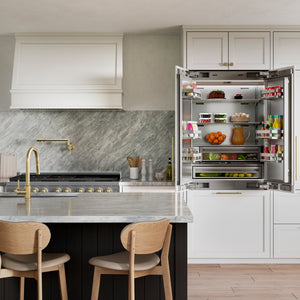 ZLINE 36" 19.6 cu. ft. Panel Ready French Door Built-In Bottom Freezer Refrigerator with Water Dispenser and Ice Maker with Stainless Steel Interior, SRBIV-36