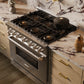 ZLINE 36" 5.2 cu. ft. Classic Dual Fuel Range with 6 Burner DuoPro™ Cooktop and Electric Convection Oven in Satin Stainless, PCDRS-36