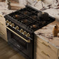 ZLINE Autograph 36" Classic Gas Range with 6 DuoPro™ Burners in Black Stainless Steel and Bronze Accents, PCGRBZ-36-CB