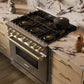 ZLINE Autograph 36" Classic Gas Range with DuoPro™ Cooktop in Satin Stainless Steel and Bronze Accents, PCGRSZ-36-CB