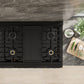 ZLINE Marino 48-Inch 6.7 cu. ft. Gas Range, 8 Burners, Double Oven, Convection Oven, Reversible Griddle, Black Stainless Steel, MGRB-48