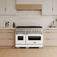ZLINE 48" 6.7 cu. ft. Classic Dual Fuel Range with 8 Burner DuoPro™ Cooktop and Dual Ovens with White Matte Doors, PCDR-WM-48