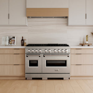 ZLINE 48" 6.7 cu. ft. Classic Dual Fuel Range with 8 Burner DuoPro™ Cooktop and Dual Ovens in Satin Stainless Steel, PCDRS-48