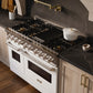 ZLINE 48" 6.7 cu. ft. Classic Dual Fuel Range with 8 Burner DuoPro™ Cooktop and Dual Ovens in Satin Stainless and White Matte, PCDRS-WM-48