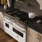 ZLINE 48" 6.7 cu. ft. Classic Gas Range with 8 Burner DuoPro™ Cooktop and Dual Ovens with White Matte Doors, PCGR-WM-48