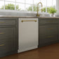 ZLINE Autograph Edition 24 In. Tall Dishwasher, Touch Control, in Stainless Steel with Champagne Bronze Handle, DWMTZ-304-24-CB