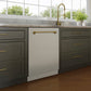 ZLINE Monument Autograph Edition 24-Inch Top Control Built-In Dishwasher, Stainless Steel Panel, Champagne Bronze Handle, 44 dBA, DWMTZ-304-24-CB