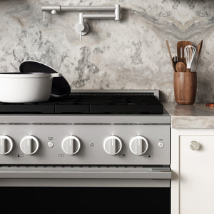 ZLINE Marino 30-Inch 4.2 cu. ft. Dual Fuel Range, 4 Brass Burners, Convection Oven, Stainless Steel, MDR-BR-30