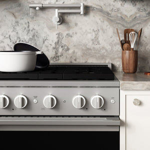 ZLINE Marino 30-Inch 4.2 cu. ft. Gas Range, 4 Brass Burner DuoPro™ Cooktop, Convection Oven, Stainless Steel, PMGR30