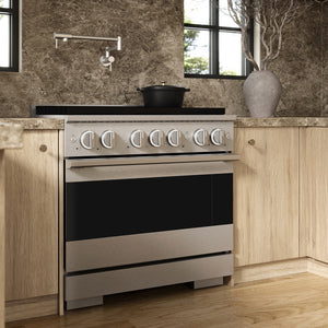 ZLINE Marino 36-Inch 5.2 cu. ft. Gas Range, 6 Burners, Convection Oven, Satin Stainless Steel, MGRS-36