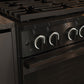 ZLINE Marino 30-Inch 4.2 cu. ft. Gas Range, 4 Burners, Convection Oven, Black Stainless Steel, MGRB-30