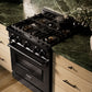 ZLINE 30" 4.2 cu. ft. Classic Gas Range with 4 Burner DuoPro™ Cooktop and Convection Gas Oven in Black Stainless Steel, PCGRB-30
