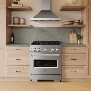 ZLINE 30" 4.2 cu. ft. Classic Dual Fuel Range with 4 Burner DuoPro™ Cooktop and Electric Convection Oven in Stainless Steel, PCDR30