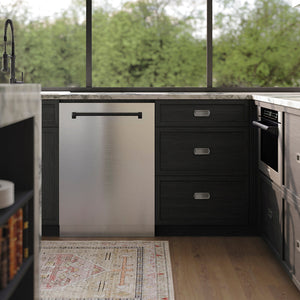 ZLINE Monument Autograph Edition 24-Inch Top Control Built-In Dishwasher, Stainless Steel Panel, Matte Black Handle, 44 dBA, DWMTZ-304-24-MB