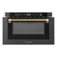 ZLINE Autograph 24" 1.2 cu. ft. Built-in Microwave Drawer in Black Stainless Steel and Champagne Bronze Helix Handle, MWDZ-1-BS-H-KCB